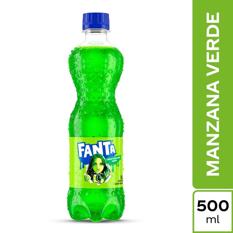 Gaseosa Fanta Beetlejuice Manzana Verde Botella 500ml