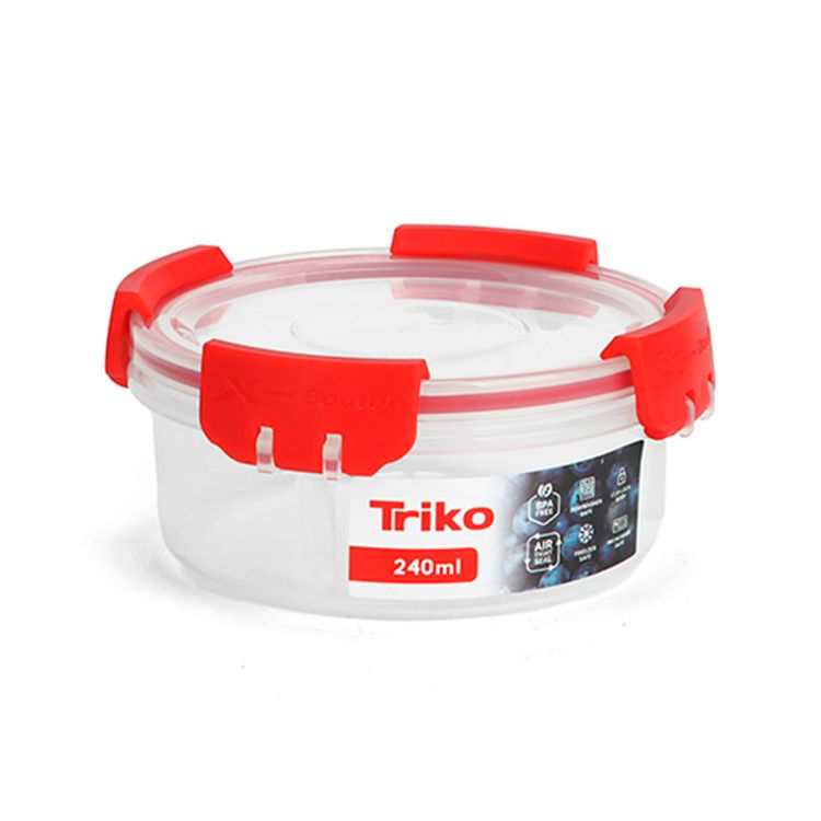 Contenedor Triko Plástico 240ml Xbouton Redondo