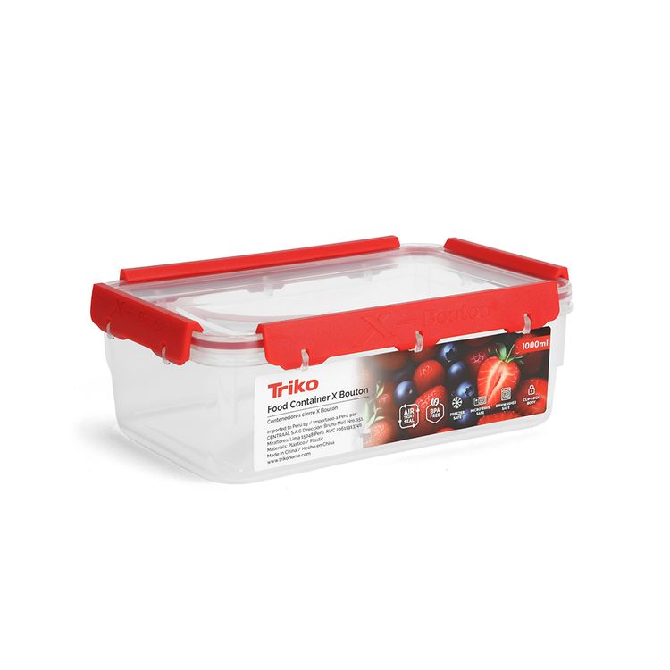 Contenedor Triko Plástico 1000ml Xbouton Rectangular Contenedor Triko Plástico 1000ml Xbouton Rectangular