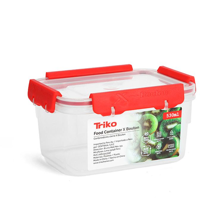 Contenedor Triko Plástico530ml Xbouton Rectangular Contenedor Triko Plástico530ml Xbouton Rectangular