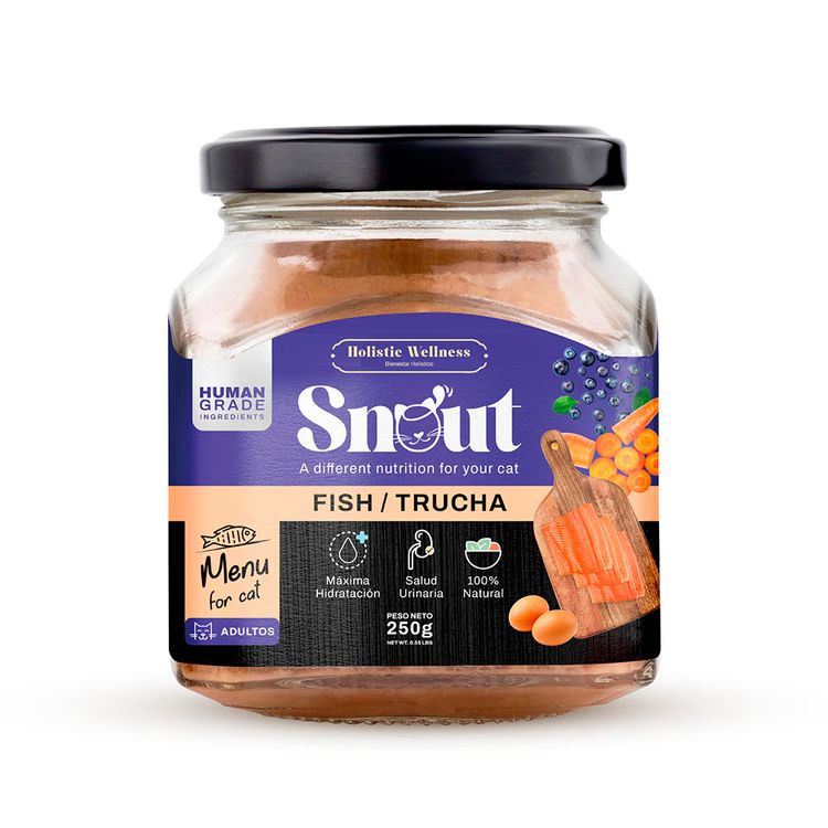 Alimento Húmedo Snout Holistic Trucha Gato Adulto 250gr
