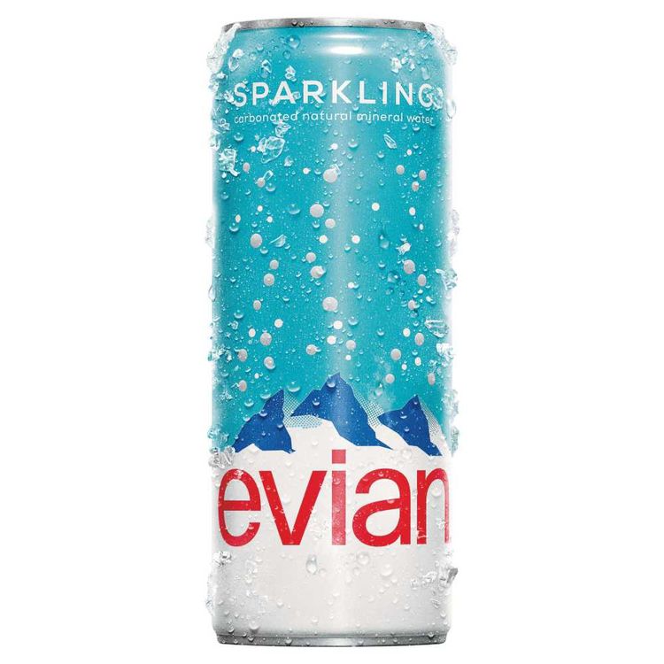 Agua con Gas Evian Lata 330ml