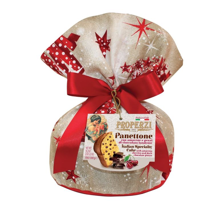 Panetón con Chocolate y Cerezas Properzi Tela 1kg