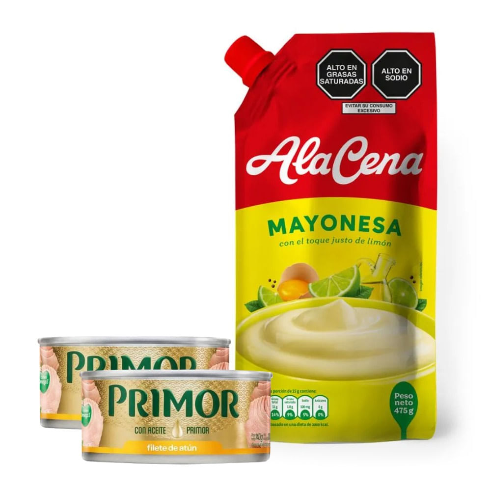 Mayonesa AlaCena 475g + Filete de Atún en Aceite Primor 2un