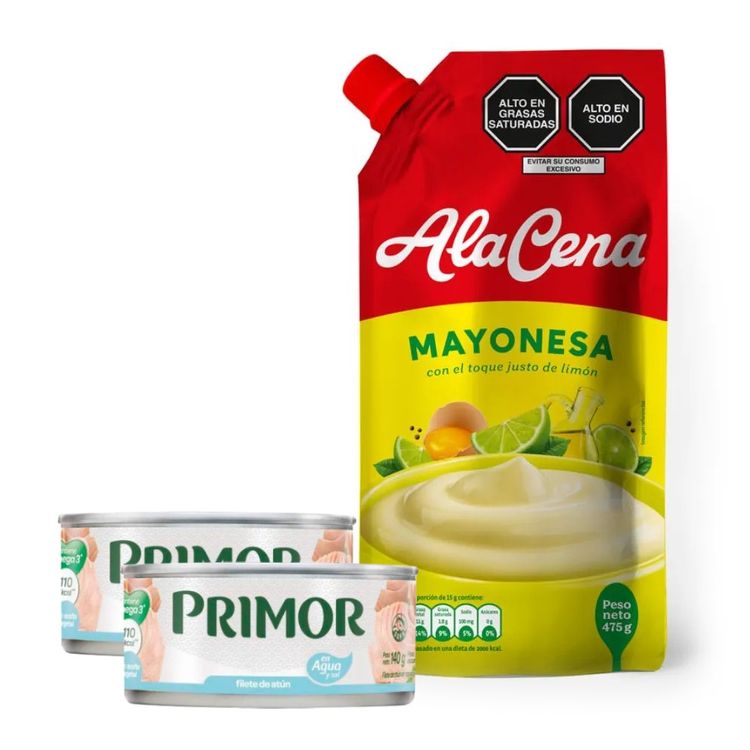 Mayonesa AlaCena 475g + Filete de Atún en Agua Primor 2un