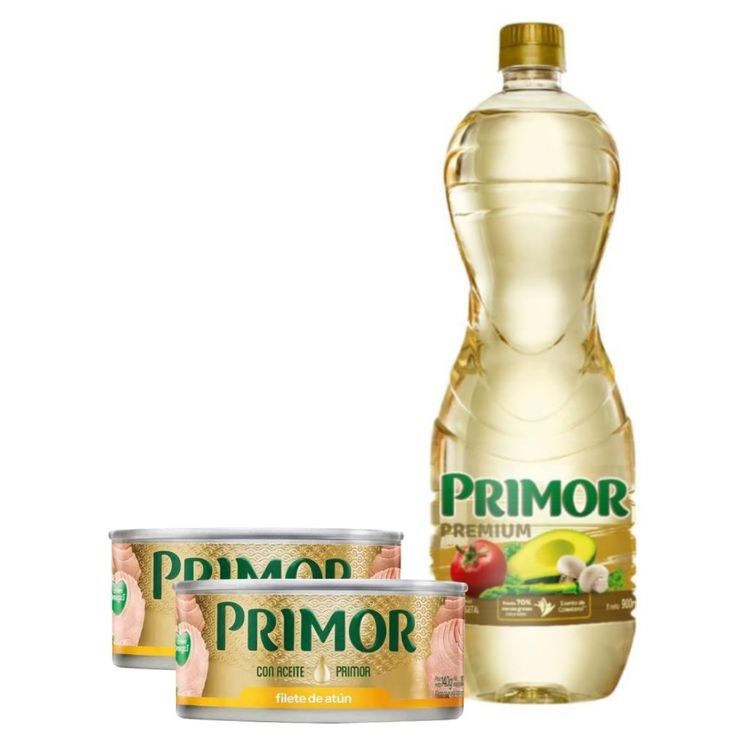 Pack Primor: Aceite Vegetal Premium 900ml + Filete de Atún en Aceite 2un