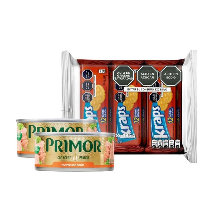 Galleta Kraps 6un + Trozos de Atún en Aceite Primor 2un