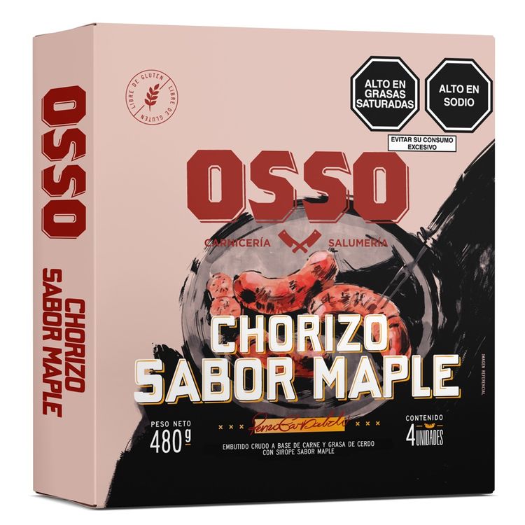 Chorizo Artesanal Sabor Maple Osso 4un