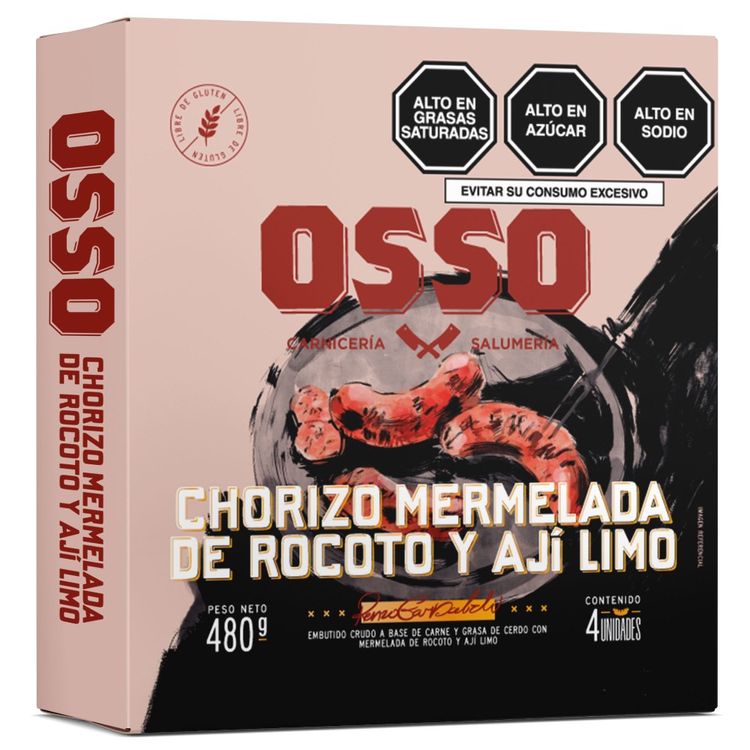 Chorizo Mermelada de Rocoto y Ají Limo Osso 4un
