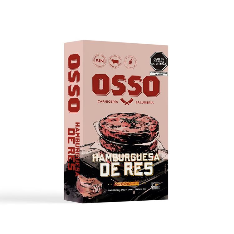 Hamburguesa de Res Osso 4un