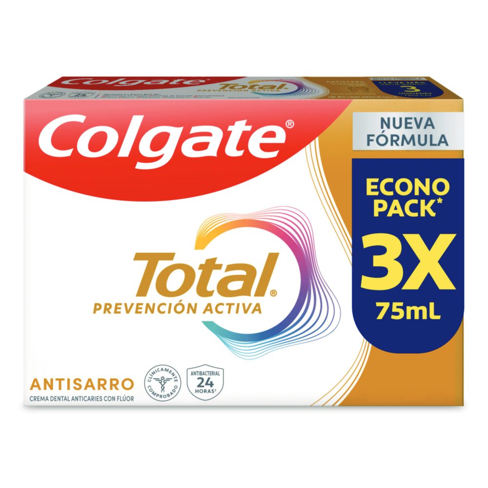 Tripack Crema Dental Colgate Total Antisarro 75ml
