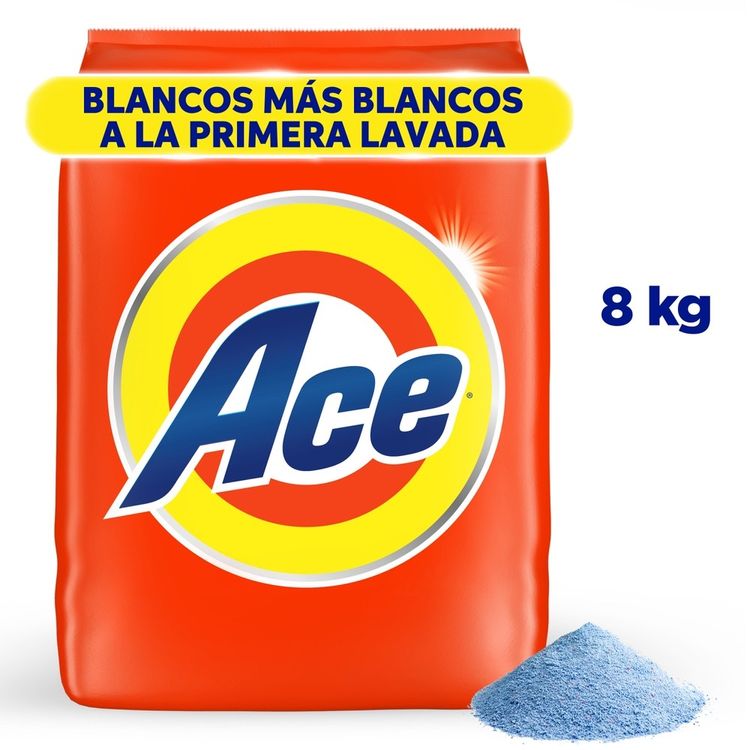 Detergente en Polvo Ace Limpieza Completa 8kg