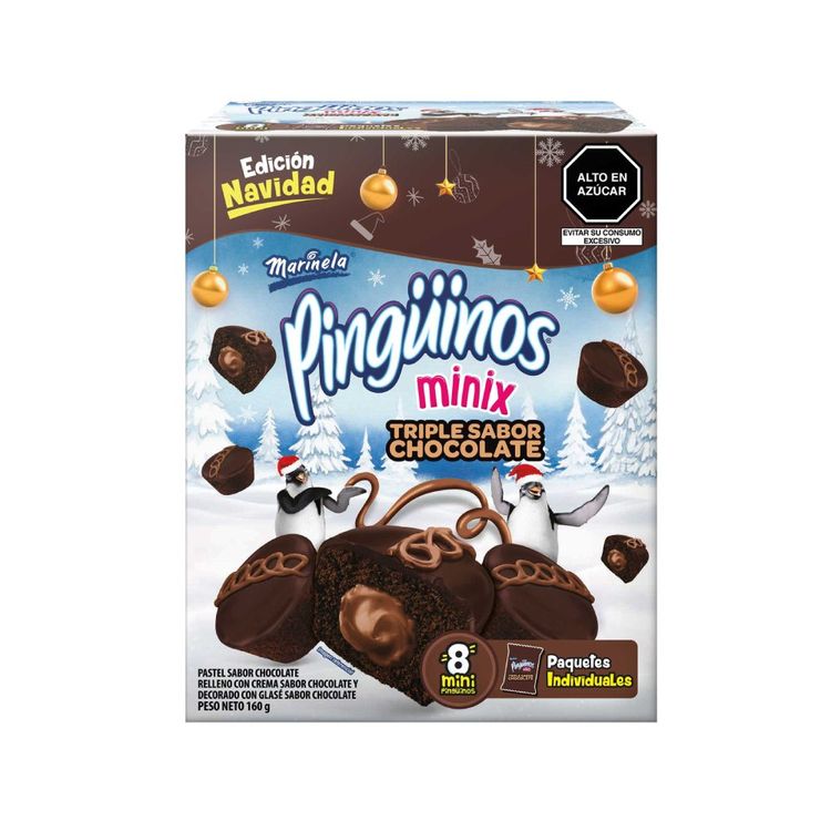 Pastelitos Pingüino Minix Triple Sabor Chocolate 8un