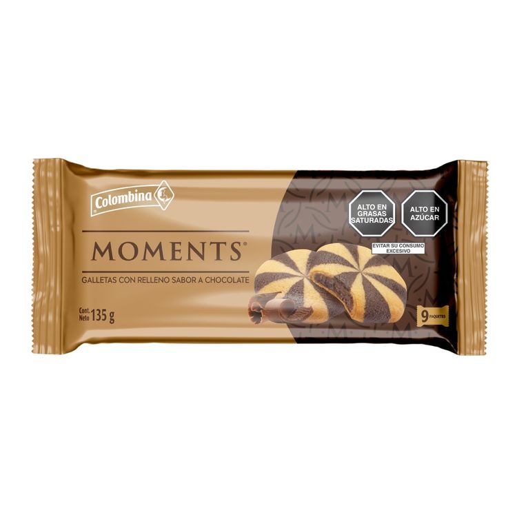 Sixpack Galletas Rellenas Moments Chocolate 15g