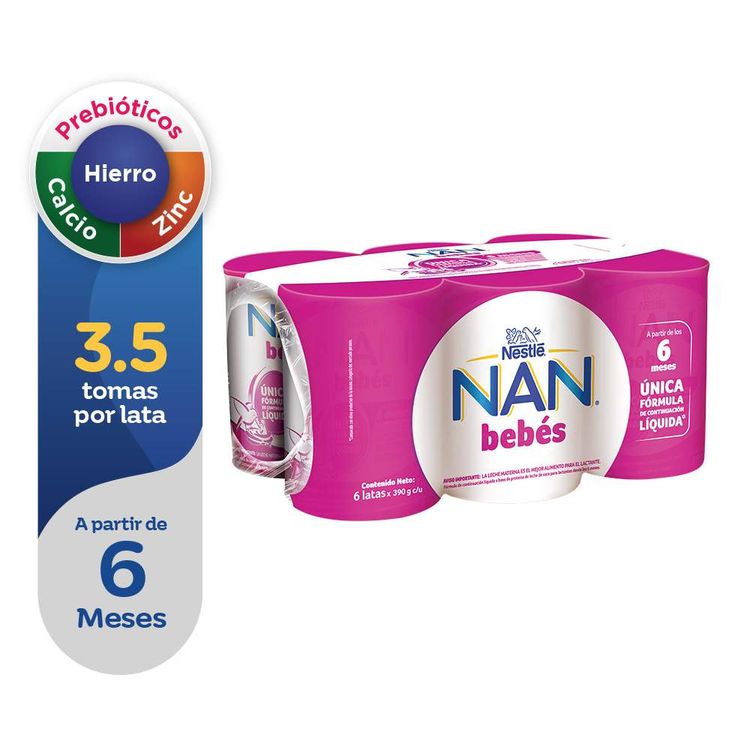 Sixpack Fórmula de Continuación NAN 2 Bebés 390g