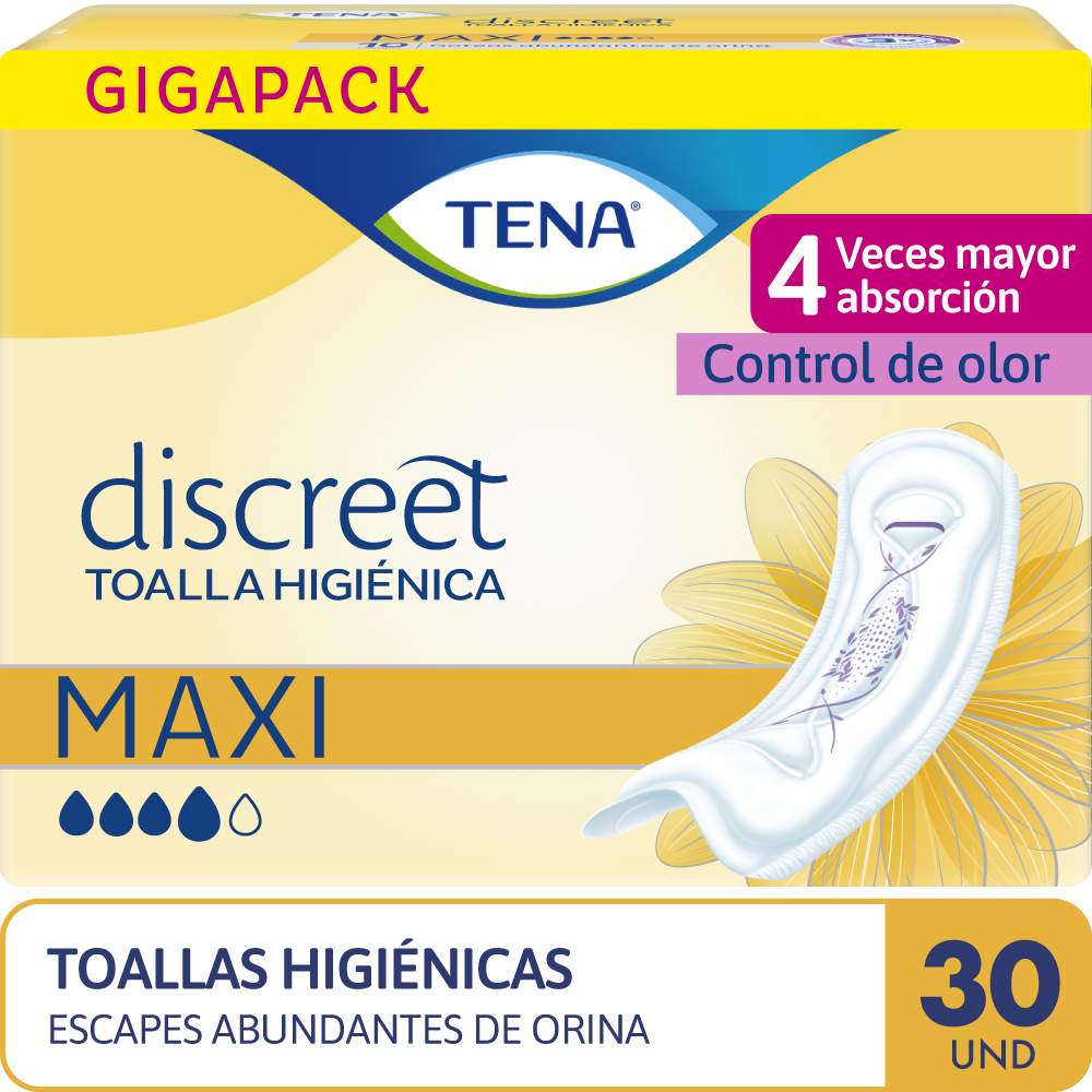 Toalla para Incontinencia Tena Discreet Maxi 30un