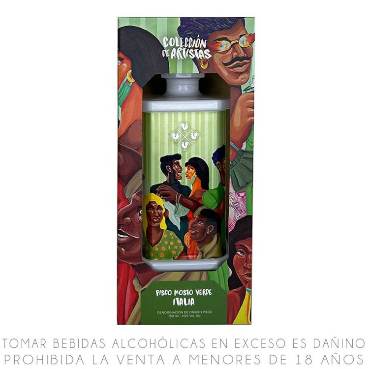 Pisco Mosto Verde Italia Cuatro Gallos Colección Artistas 750ml