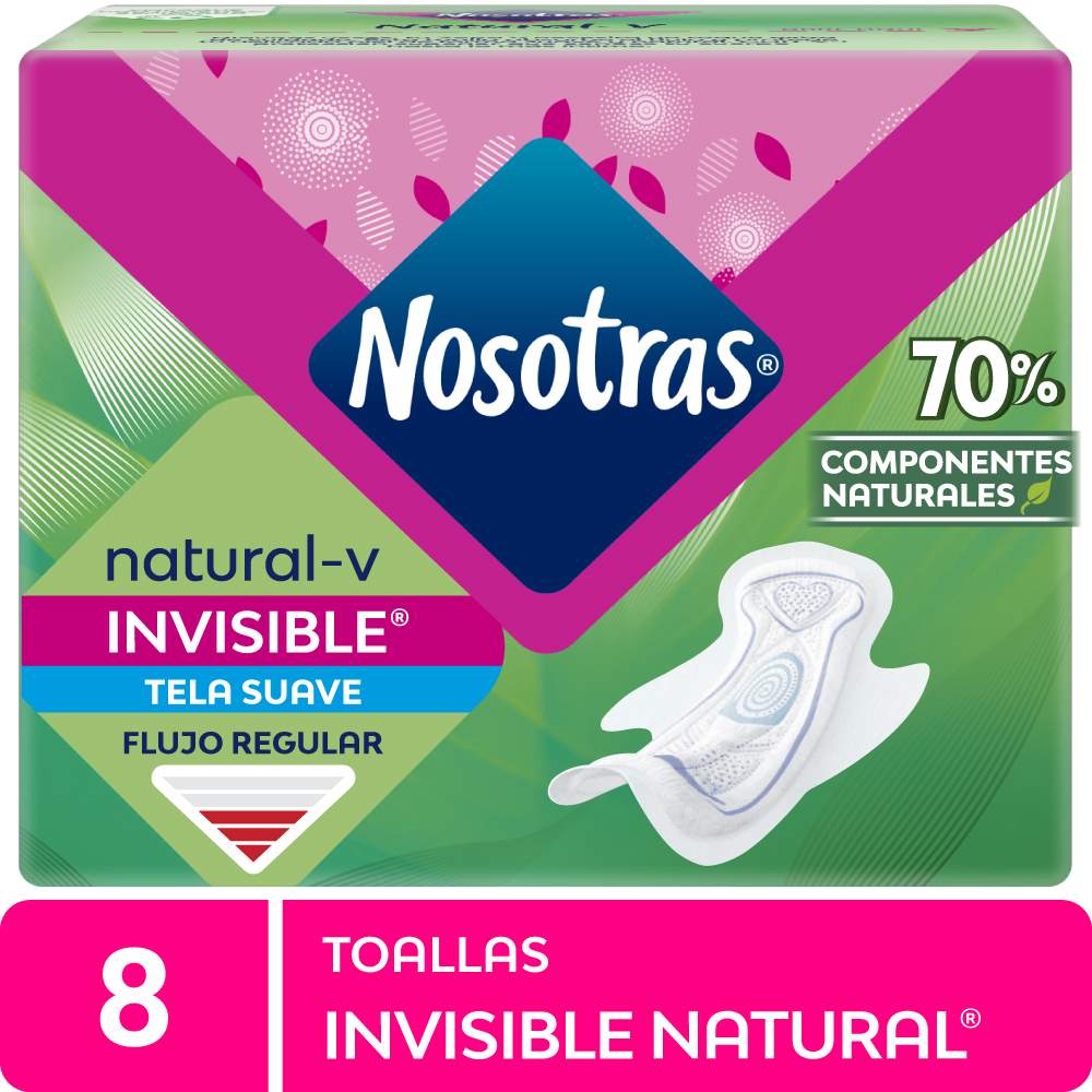 Toallas Higiénicas Nosotras Invisible Natural 8un