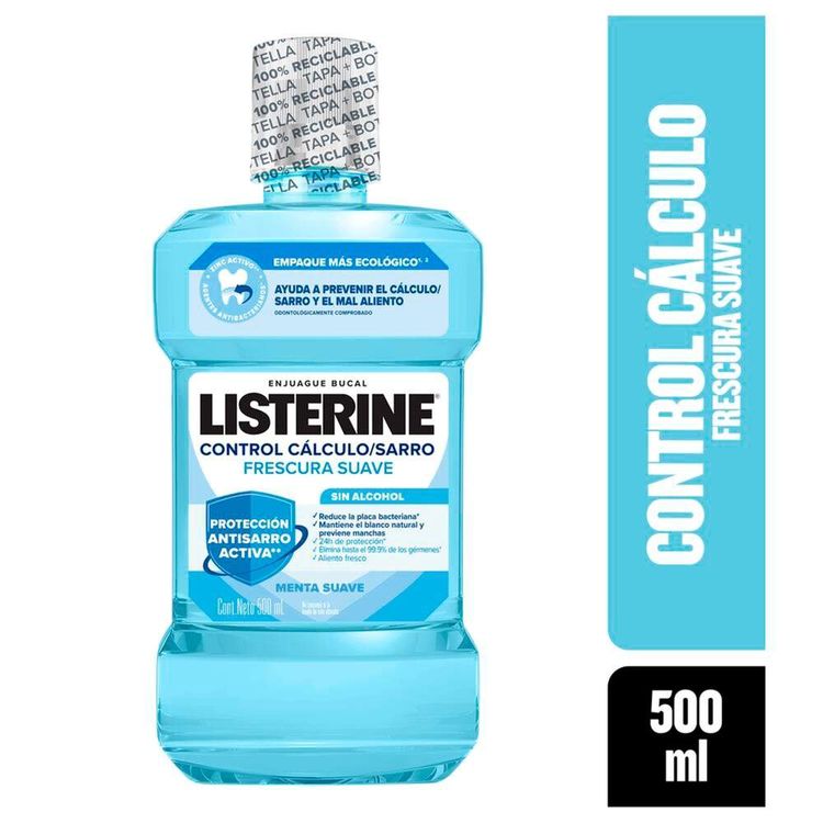 Enjuague Bucal Listerine Zero Alcohol Control Sarro 500ml