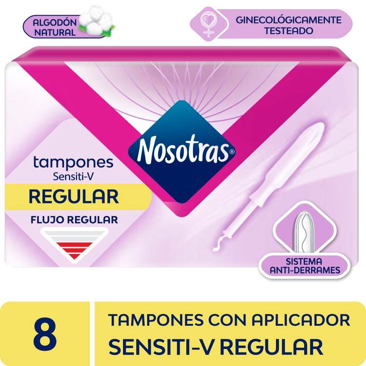 Tampones con Aplicador Nosotras Sensiti-V Regular 8un