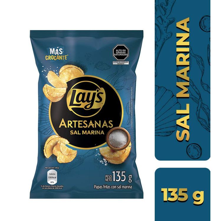 Papas Fritas Lay's Artesanas Sal Marina 135g