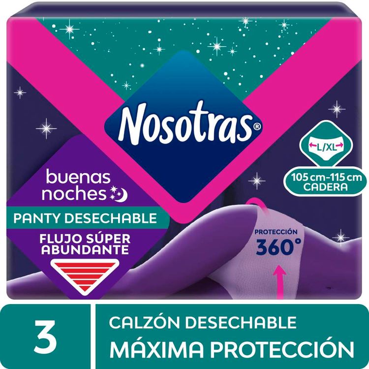 Calzón Desechable Nosotras Buenas Noches Talla L-XL 3un