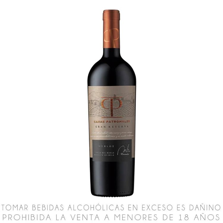 Vino Tinto Merlot Casas Patronales Gran Reserva Botella 750ml