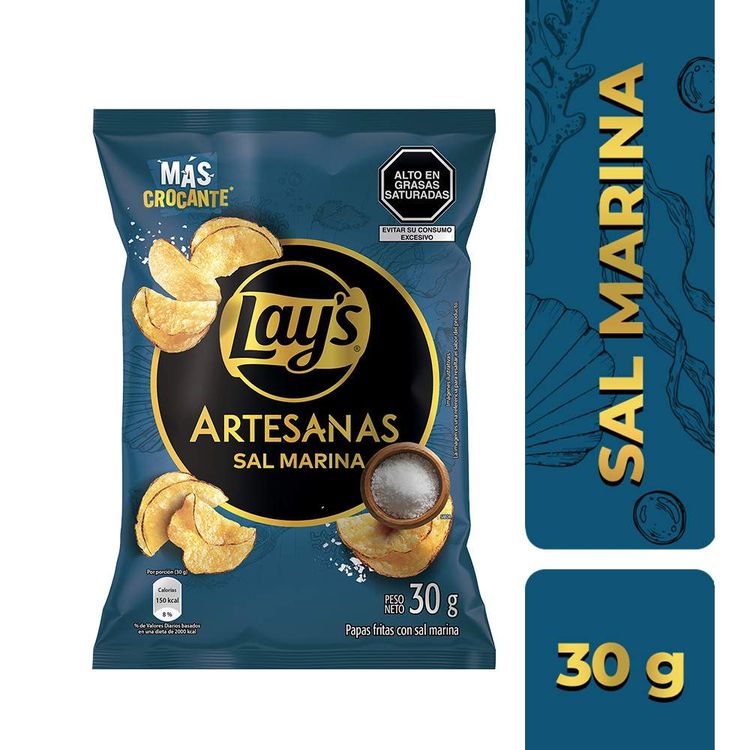 Papas Fritas Lay's Artesanas Sal Marina 30g
