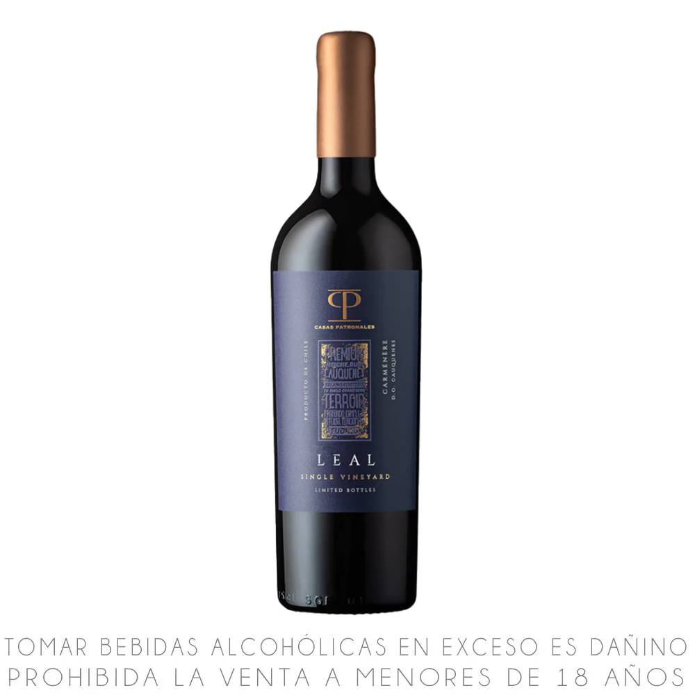 Vino Tinto Carménère Casas Patronales Leal Botella 750ml