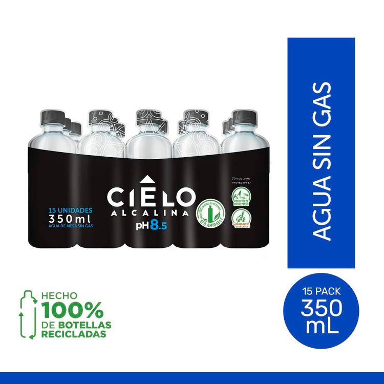Pack x15 Agua Alcalina Cielo Botella 350ml