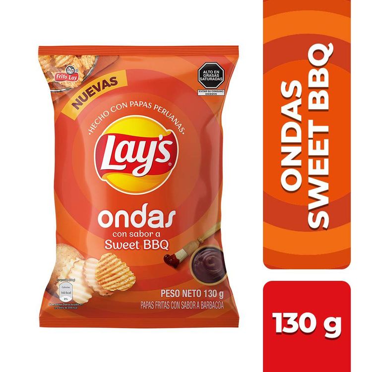 Papas Fritas Lay's Ondas Sweet BBQ 130g