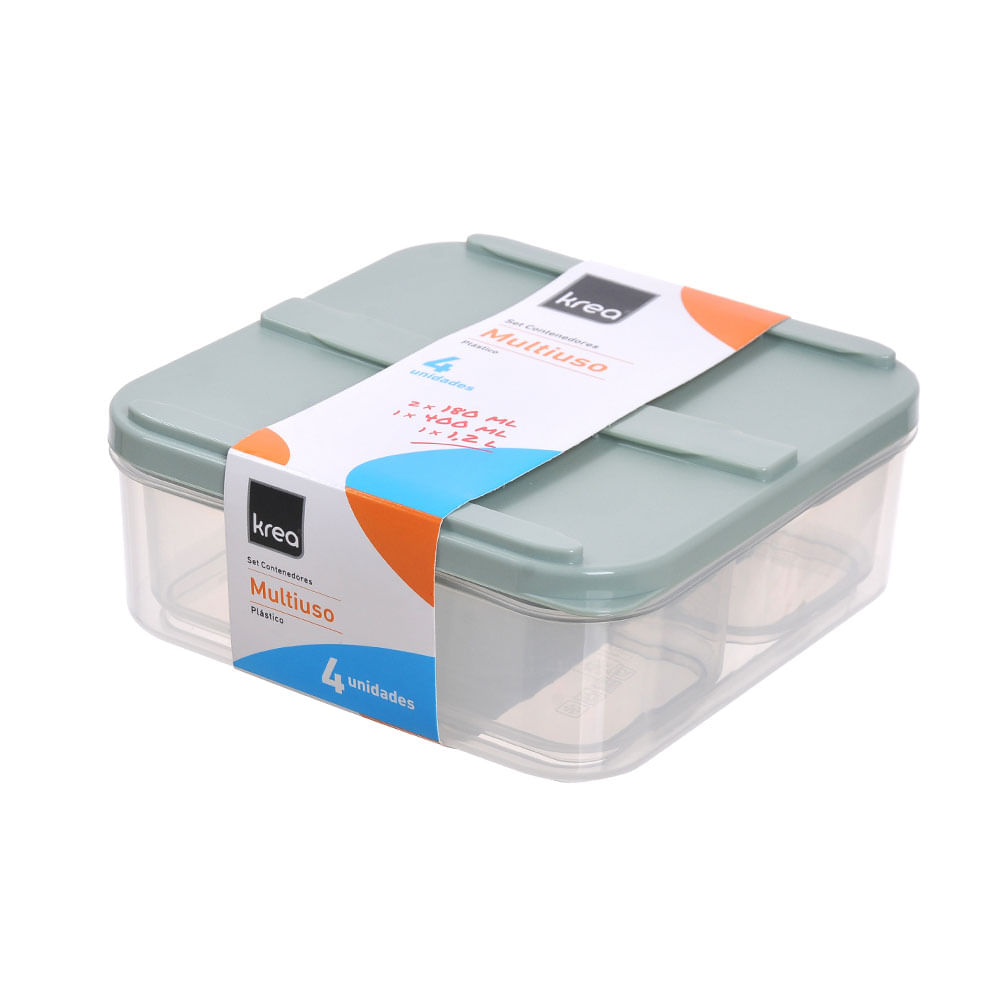 Pack 4 en 1 Contenedores Krea Plástico