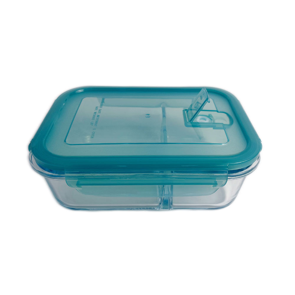 Contenedor Krea Hermético Vidrio Rectangular con Divisiones