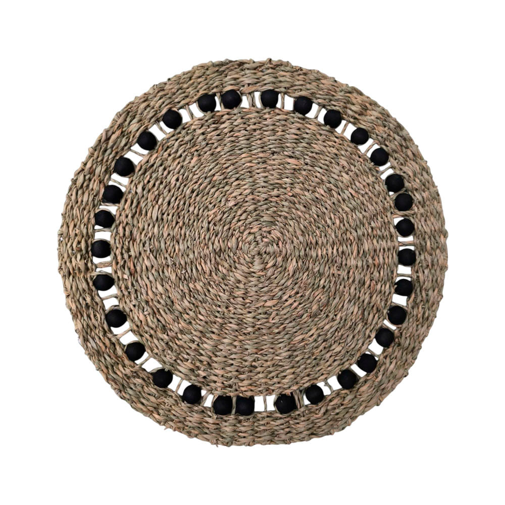 Individual Krea Fibra Natural Borde Negro