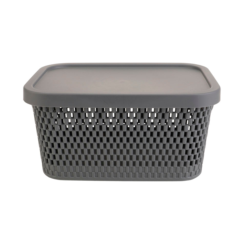Caja Plástica Krea Textura Panal Gris 3.2L