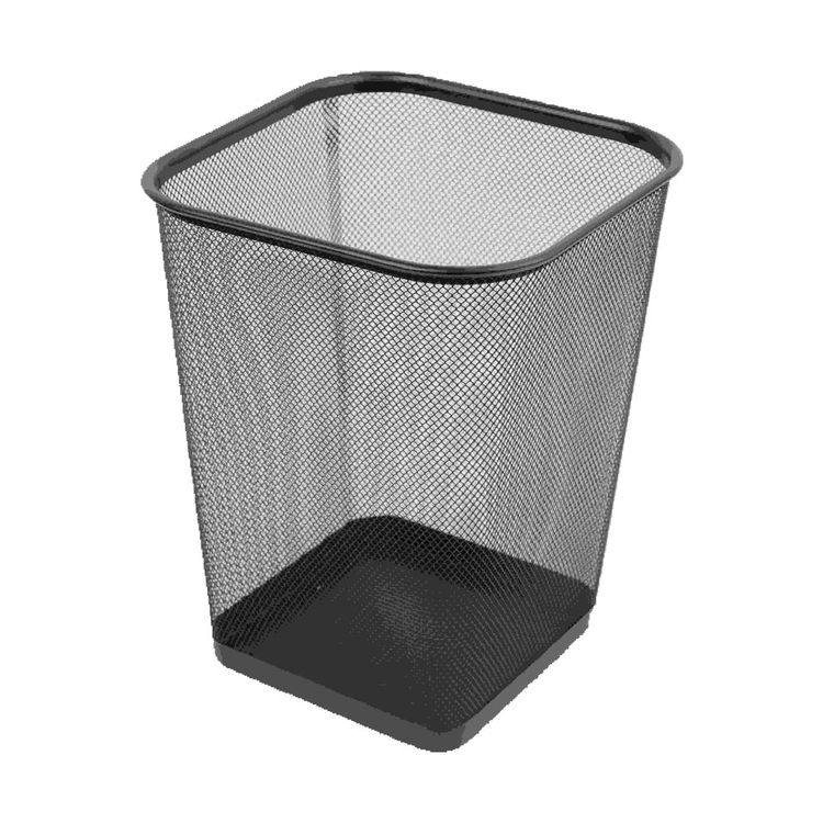 Papelero Krea Malla Metal Negro 12L