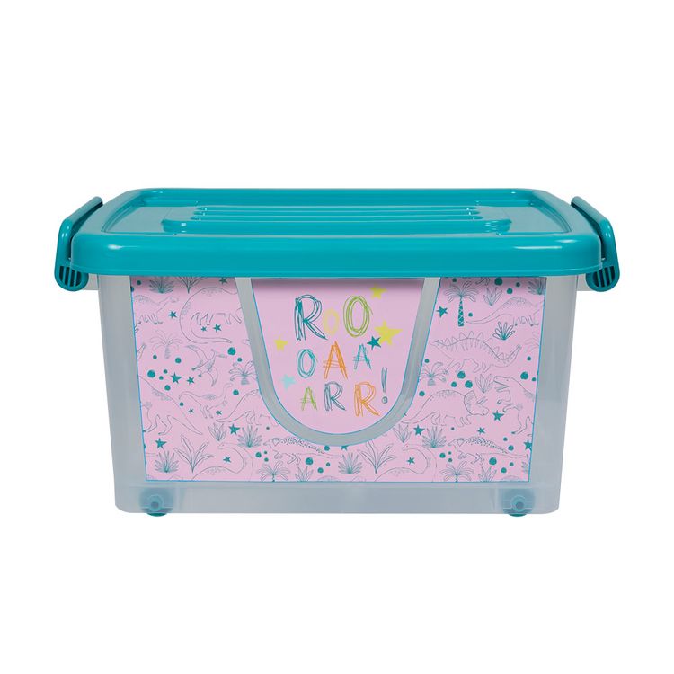 Caja Plástica Krea Ruedas Infantil Dino 13L