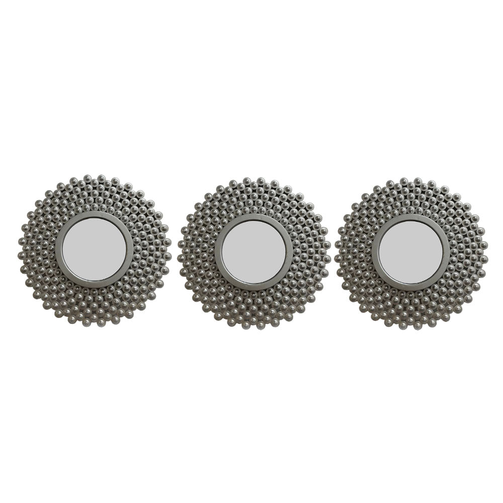 Set 3 Espejos Krea Plateado