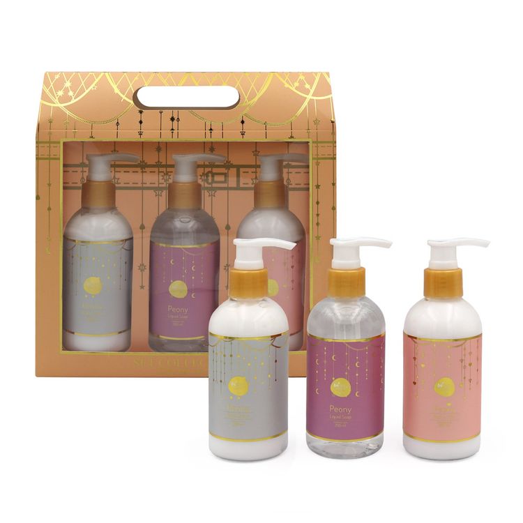 Set Beauty Care Peony: Hand Cream + Body Lotion + Liquid Soap