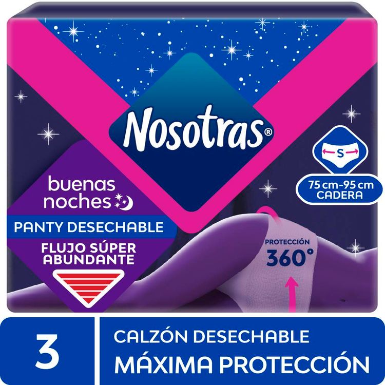 Calzón Desechable Nosotras Buenas Noches Talla S 3un