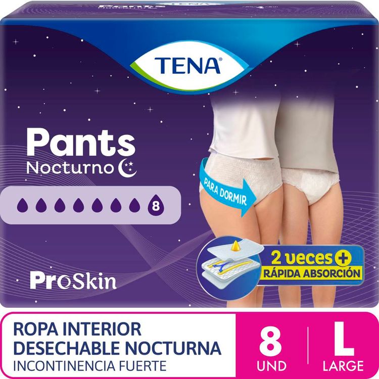 Ropa Interior Desechable Tena Pants Nocturno L 8un