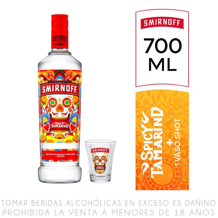 Vodka Smirnoff Spicy Tamarind Botella 700ml + Shot