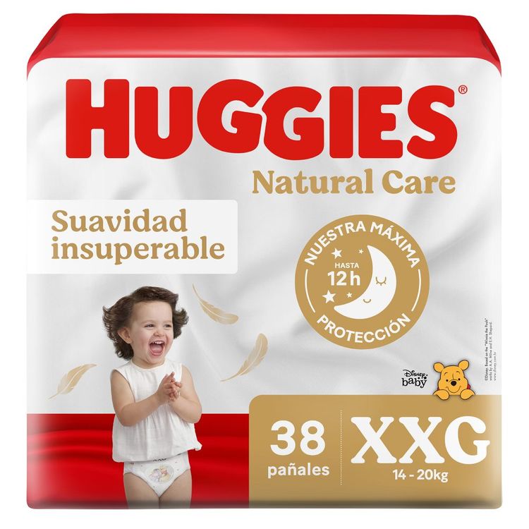 Pañales Huggies Natural Care Talla XXG 38un