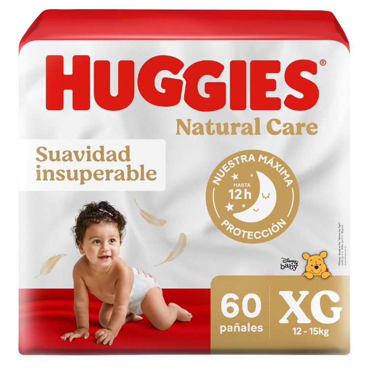 Pañales Huggies Natural Care Talla XG 60un