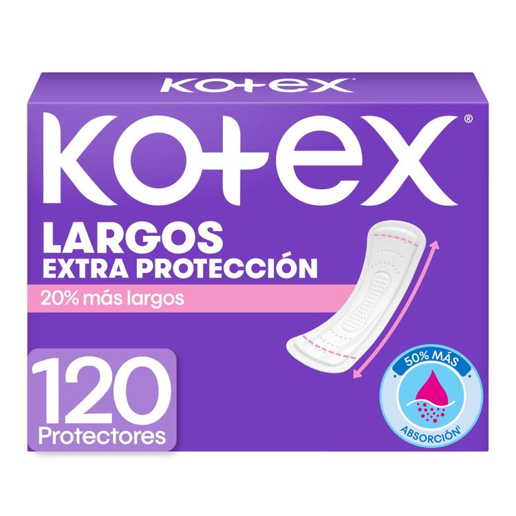 Protectores Diaros Kotex Largos 120un