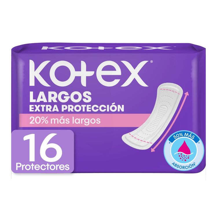 Protectores Diaros Kotex Largos 16un