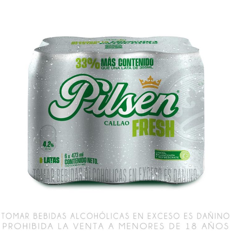 Sixpack Cerveza Pilsen Callao Lata 473ml