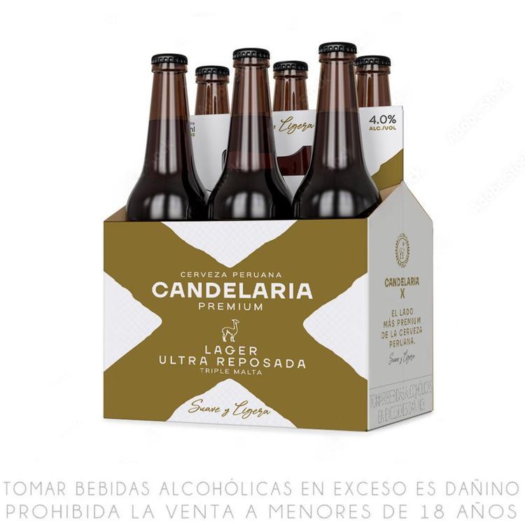 Sixpack Cerveza Candelaria Lager Ultra Reposada Botella 330ml