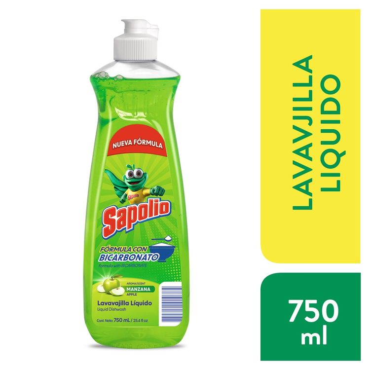 Lavavajilla Líquida Sapolio Manzana Frasco 750 ml