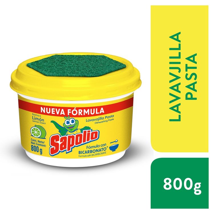 Lavavajilla en Pasta Sapolio Limón 800g Lavavajilla en Crema Sapolio Limón 800g